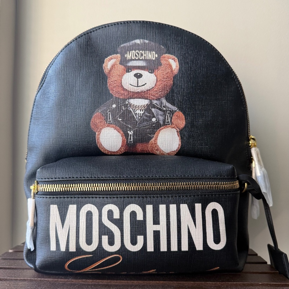 New Moschino Teddy Bear Backpack black medium